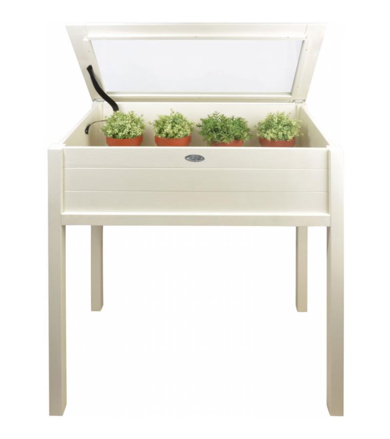 Houten kweekkas wit op poten